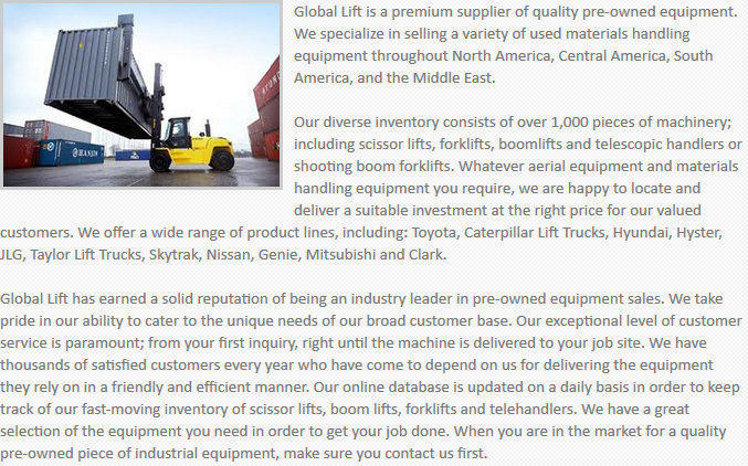 Global Lift Equipment Surprise